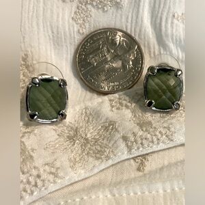 Green Gemstone Stud Earrings